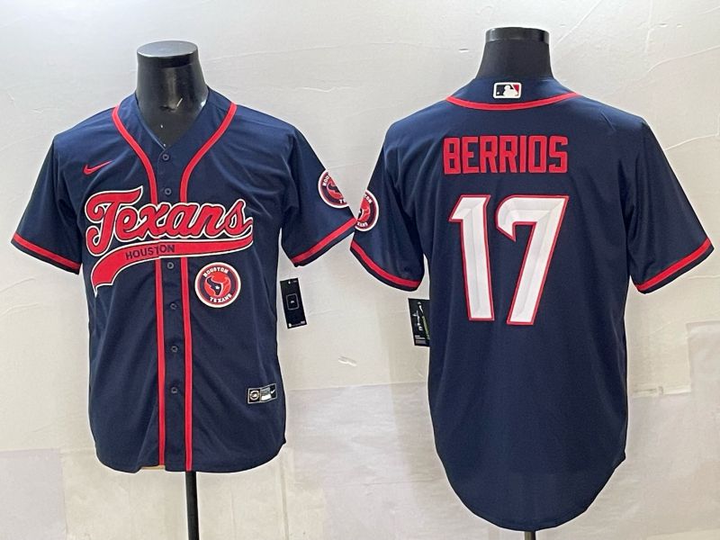 Men 2025 Nike Houston Texans #17 Berrios Blue Joint Name Limited NFL Jersey style 02->houston texans->NFL Jersey